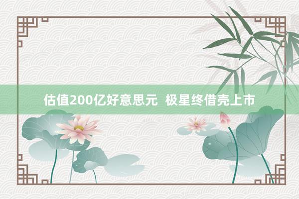 估值200亿好意思元  极星终借壳上市